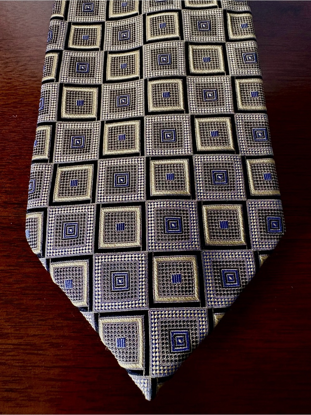 Men's Geometric Square Silk Tie by Mr. Perry